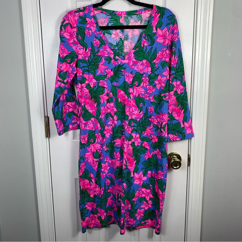 Lilly Pulitzer Tessa 3/4 Sleeve V-Neck Dress Size Medium